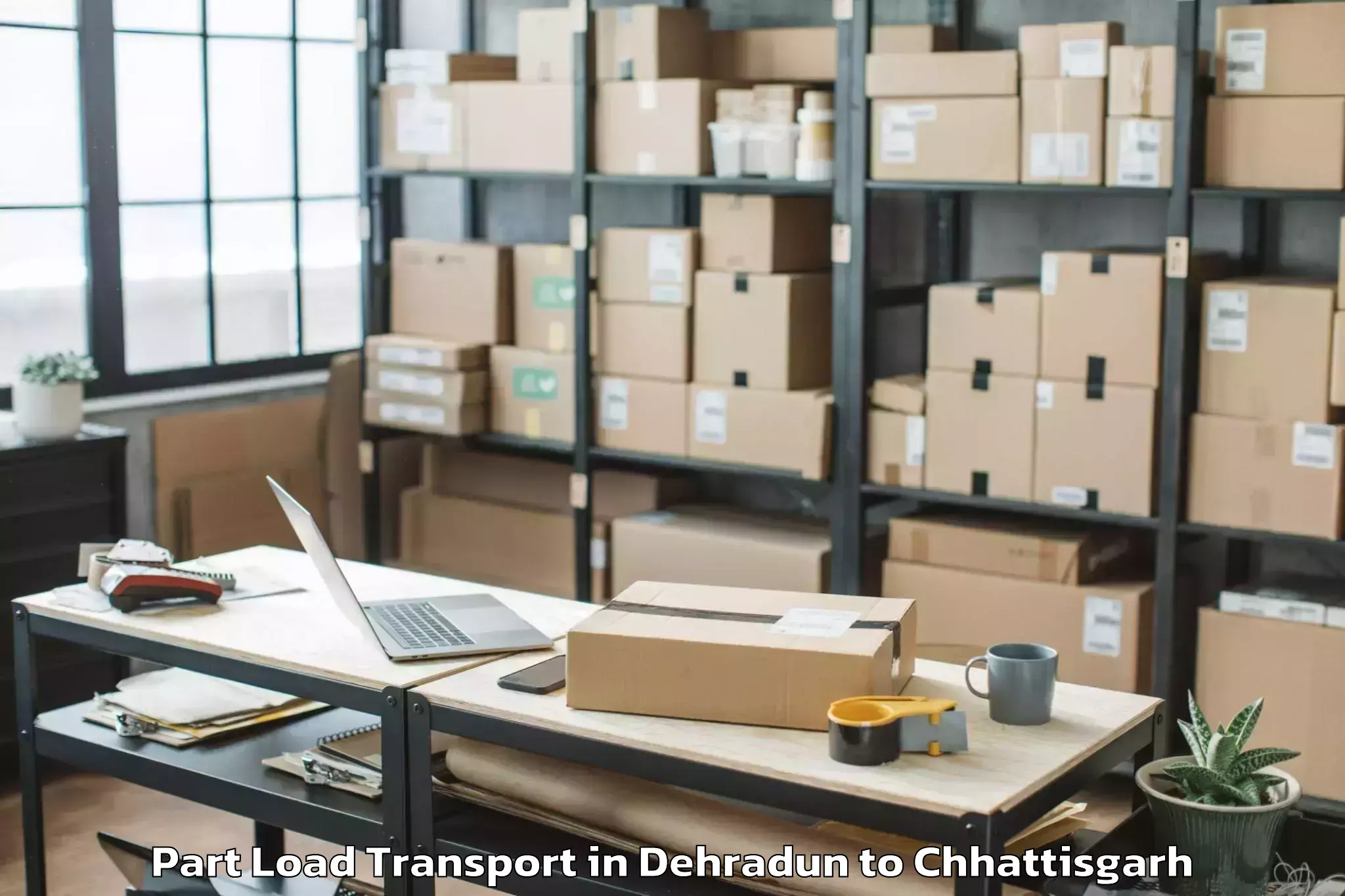 Book Dehradun to Raigarh Part Load Transport Online